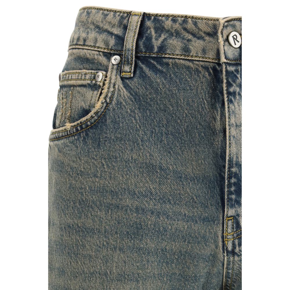 Blue Cotton Straight-Leg Jeans-thumbmail-3