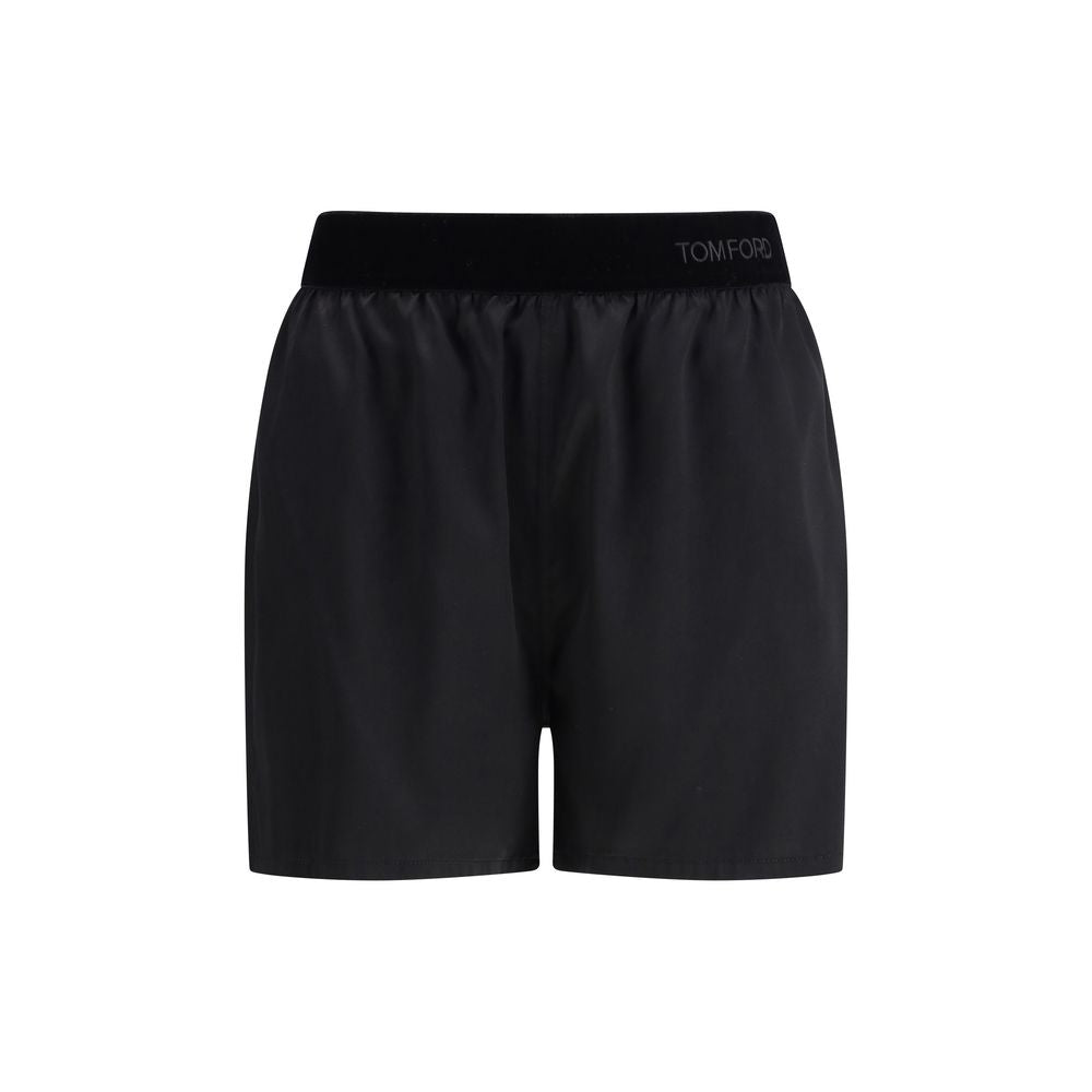 Black Silk Bermuda Shorts