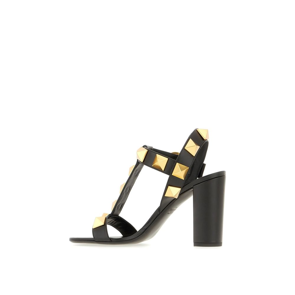 Black Calfskin Stiletto Heel Sandals-thumbmail-3