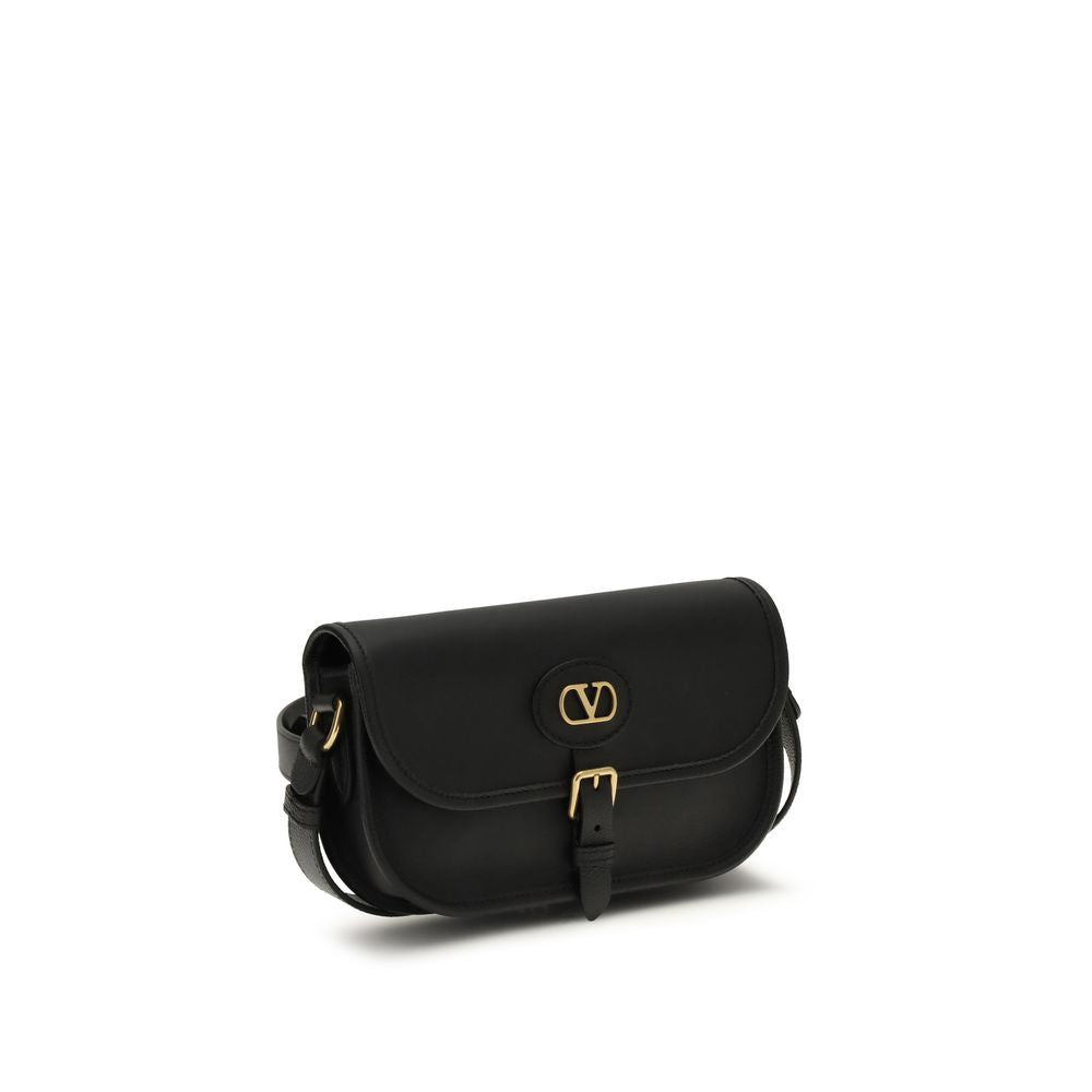 Black Calf Leather Bos Taurus Shoulder Bag Valentino Garavani