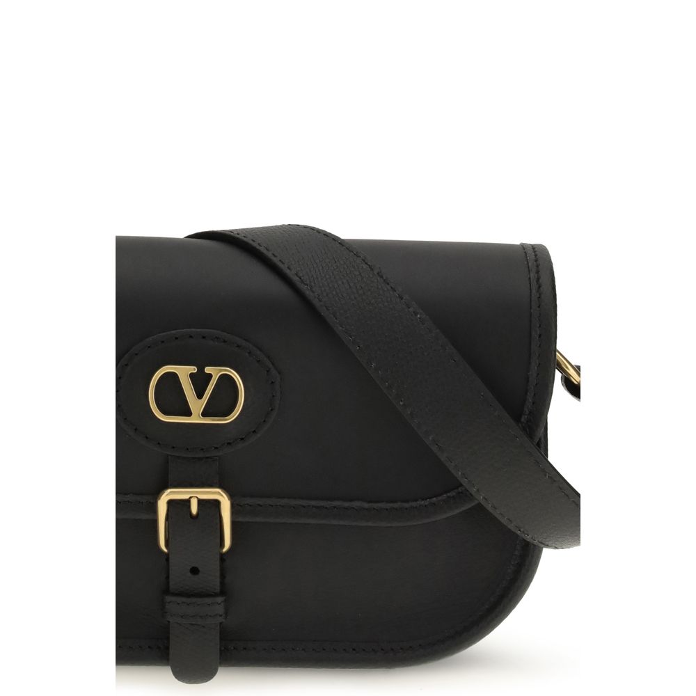 Black Calf Leather Bos Taurus Shoulder Bag Valentino Garavani