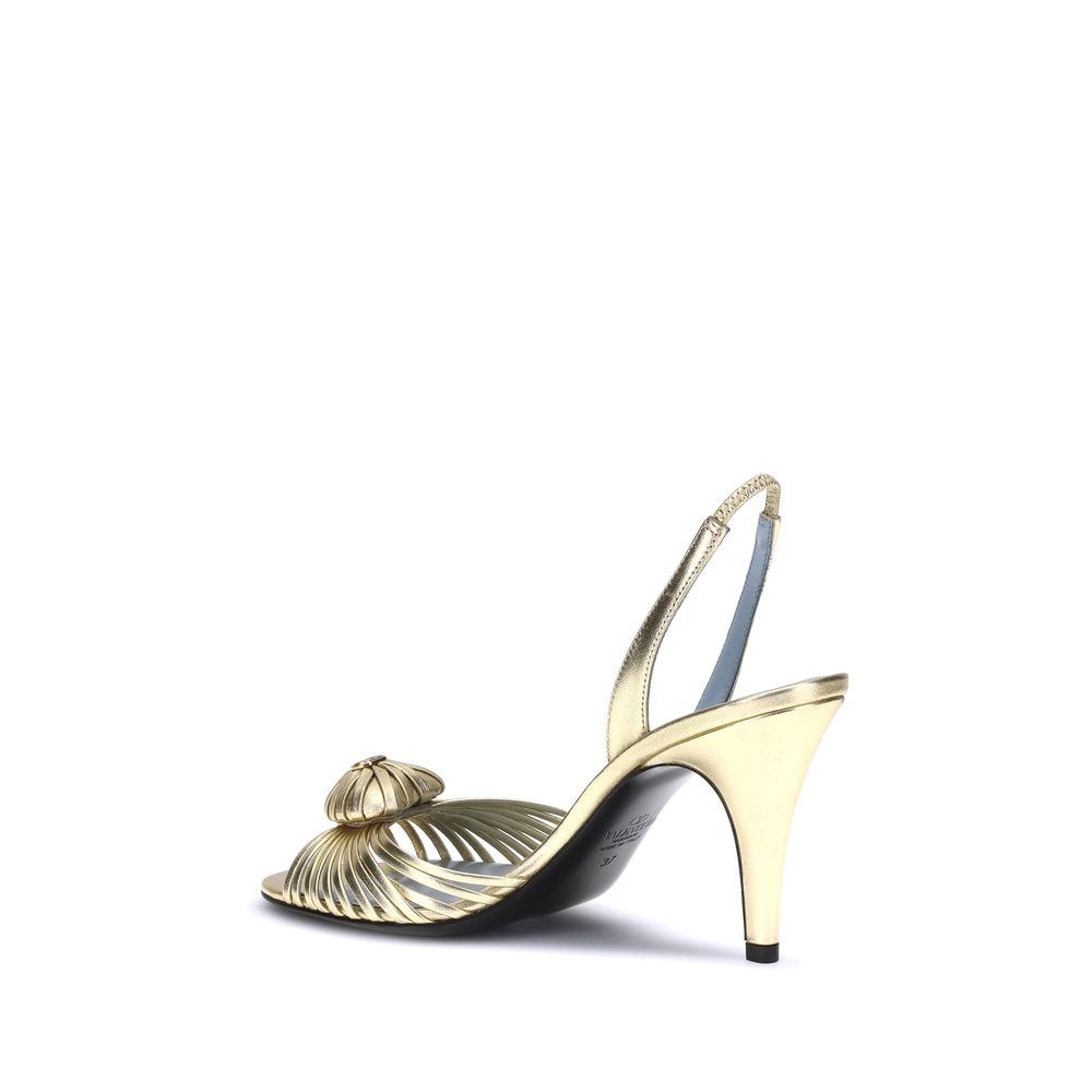 Gold Calf Leather Bos Taurus Stiletto Heel Sandals-thumbmail-3