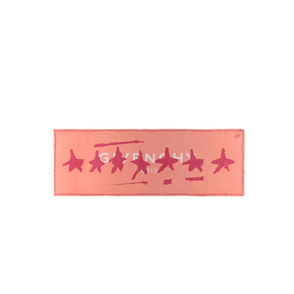 Givenchy - Skull Embroidered Silk Scarf Coral
