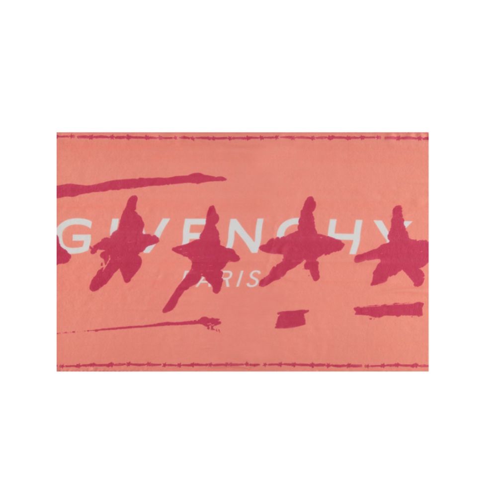 Givenchy - Skull Embroidered Silk Scarf Coral-thumbmail-3