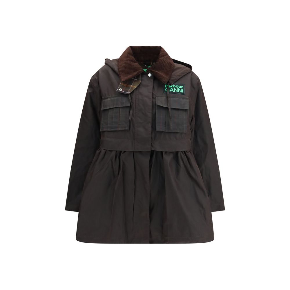 Barbour x GANNI waxed peplum Jacket