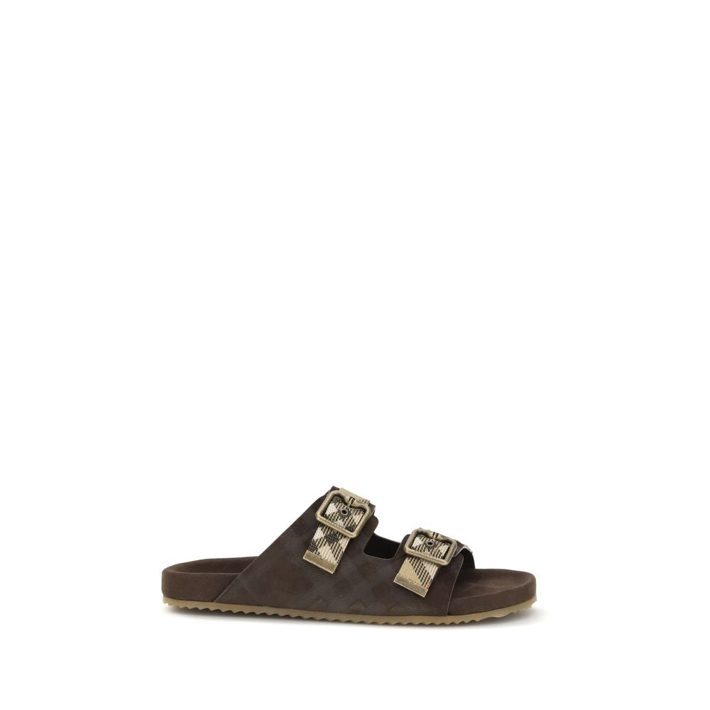 Brown Calf Leather Bos Taurus Flat Sandals