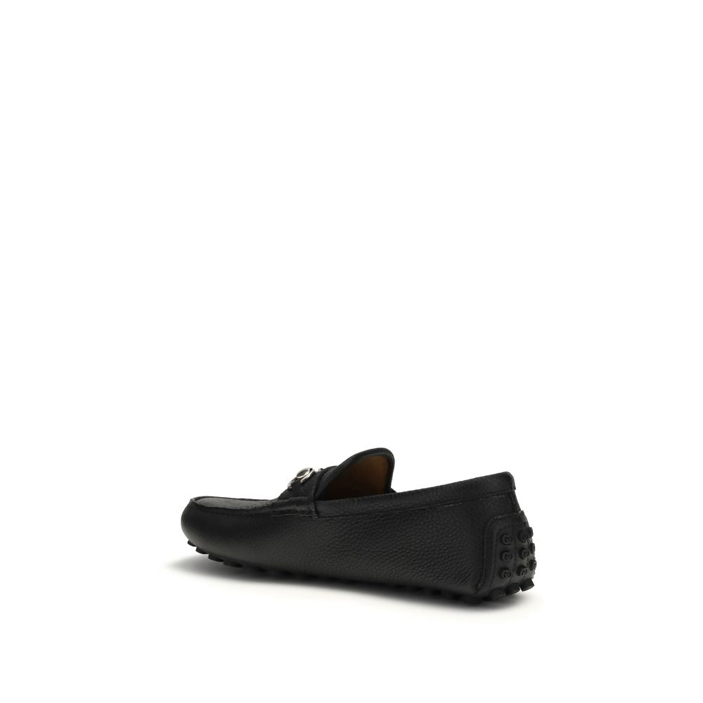 Black Calf Leather Bos Taurus Slip-On Loafers-thumbmail-3