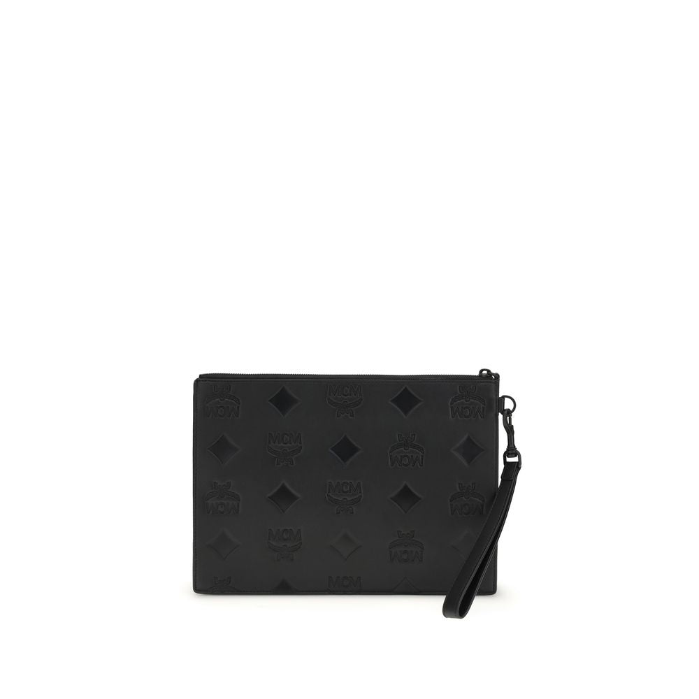 Black Calf Leather Bos Taurus Clutch Bag