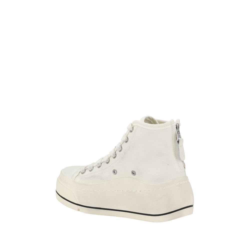 White Cotton High Top Sneakers-thumbmail-3