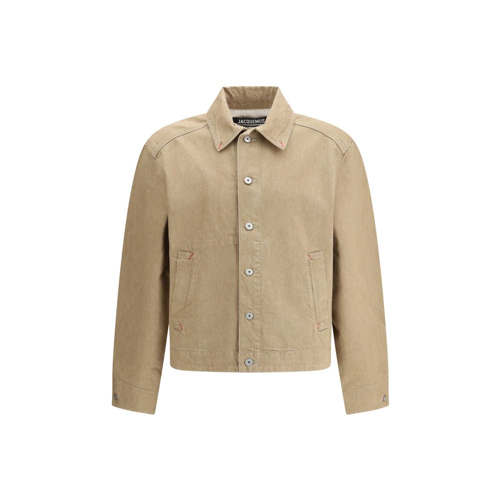 Beige Cotton Denim Jacket Jacquemus