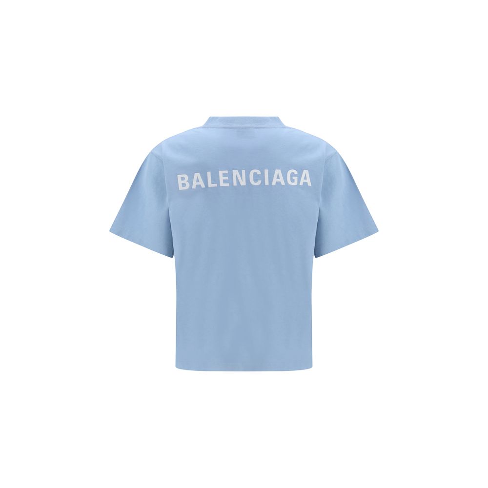 Blue Cotton T-Shirt Balenciaga