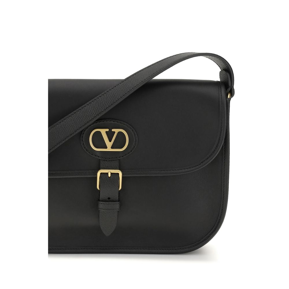 Black Calf Leather Bos Taurus Shoulder Bag Valentino Garavani