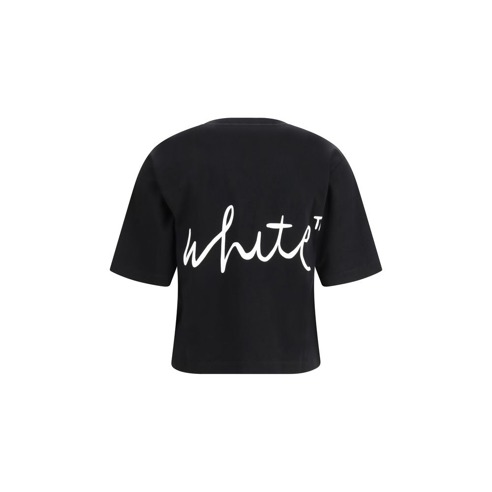 Black Cotton T-Shirt Off-White
