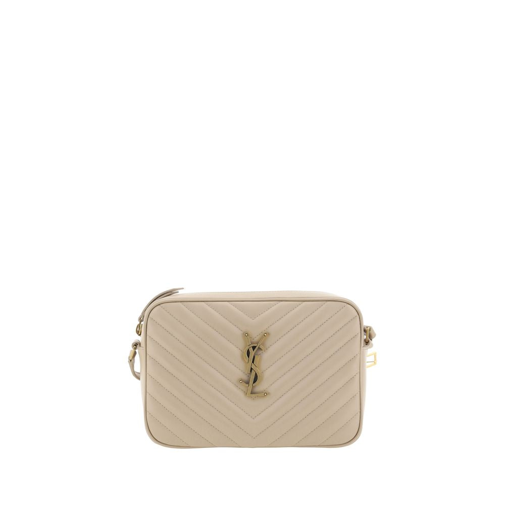 Beige Calf Leather Bos Taurus Shoulder Bag Saint Laurent