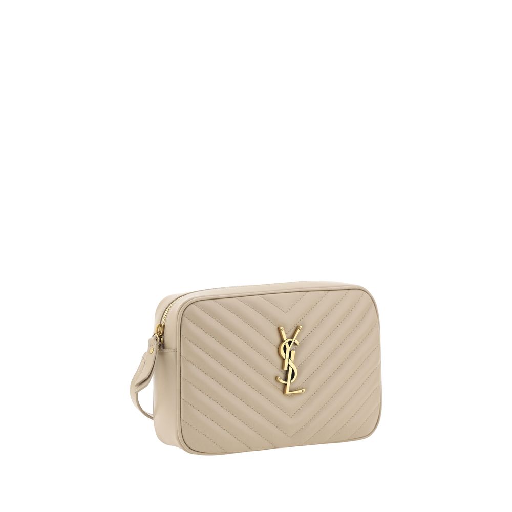Beige Calf Leather Bos Taurus Shoulder Bag Saint Laurent