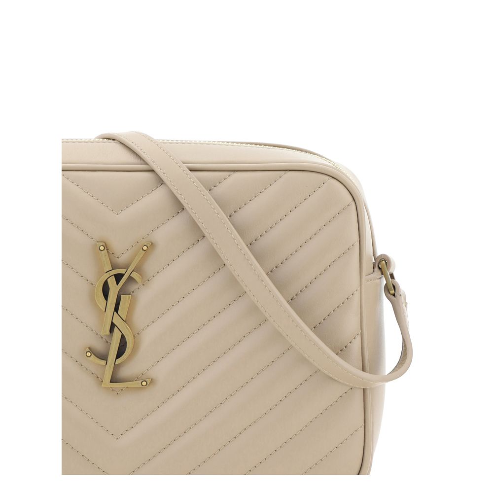 Beige Calf Leather Bos Taurus Shoulder Bag Saint Laurent