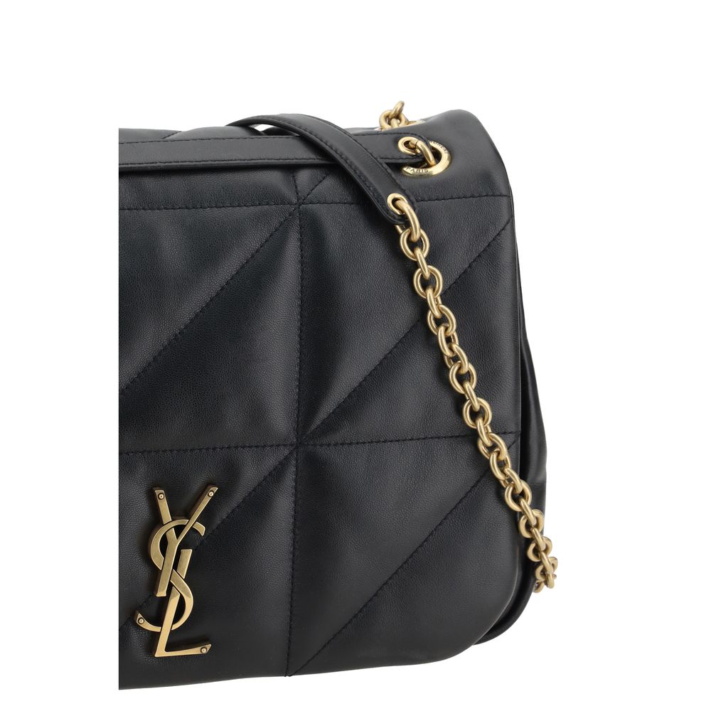 Black Calf Leather Bos Taurus Shoulder Bag Saint Laurent