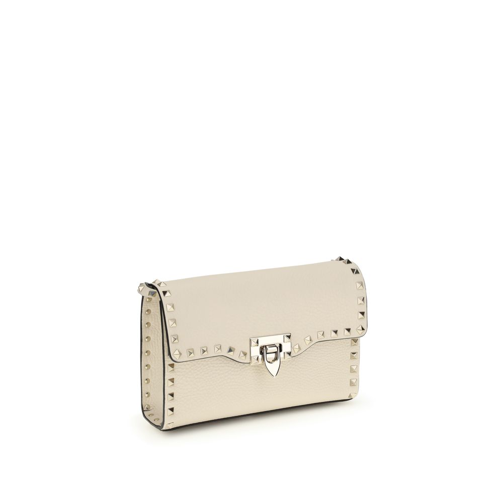 Beige Calf Leather Bos Taurus Shoulder Bag Valentino Garavani