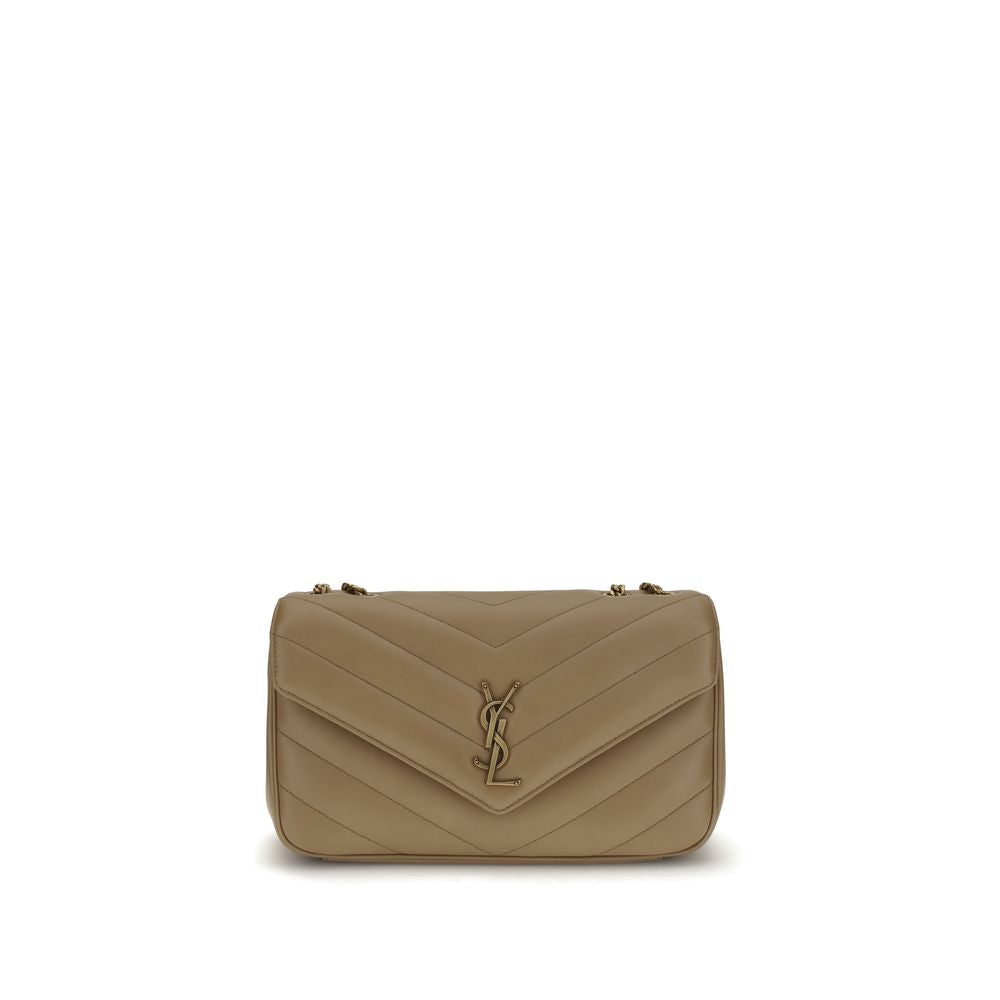Beige Calf Leather Bos Taurus Shoulder Bag Saint Laurent