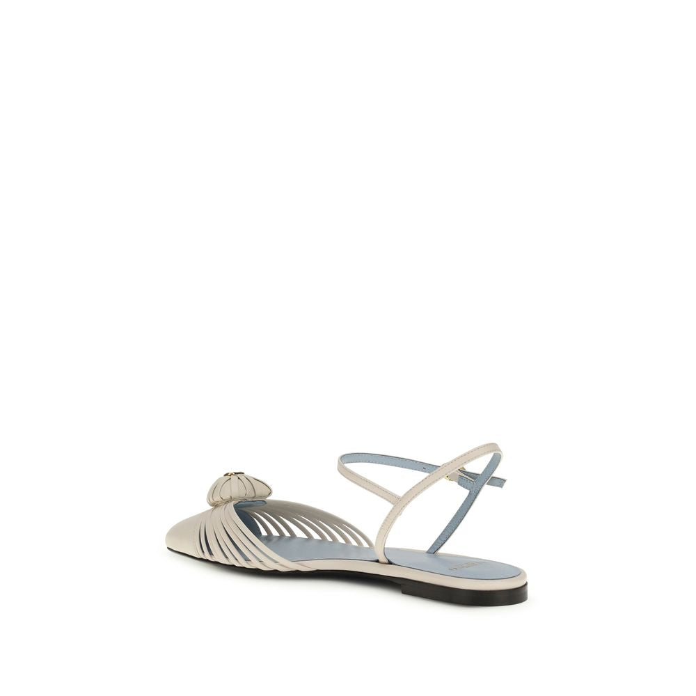 Beige Calf Leather Bos Taurus Flat Sandals-thumbmail-3