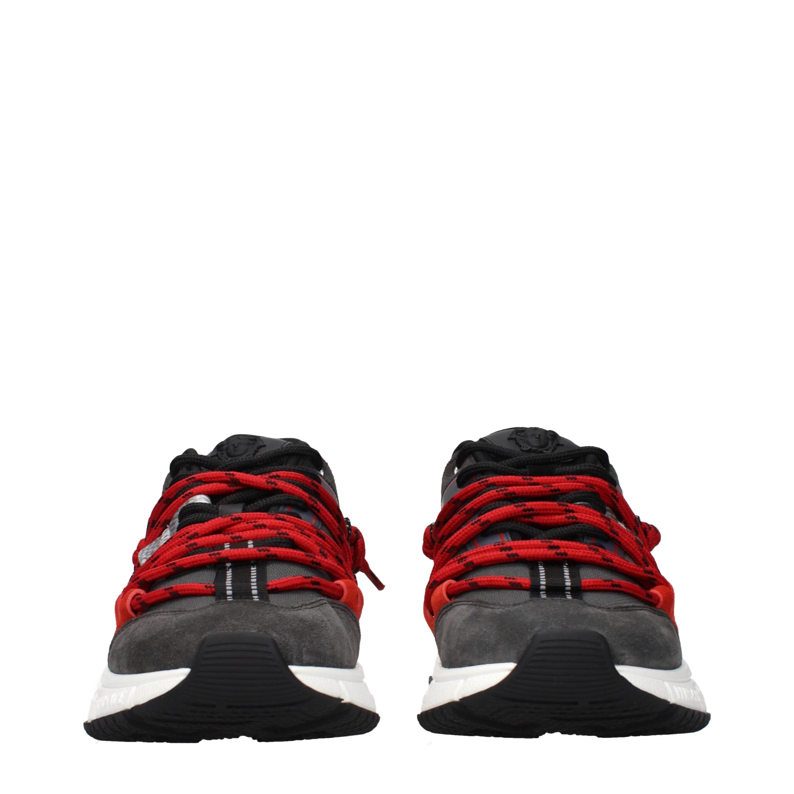 Gray Leather Chunky Sneakers-thumbmail-3