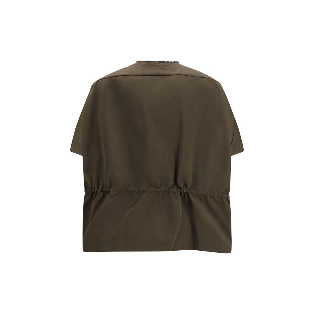 Brown Polyester Shell Jacket