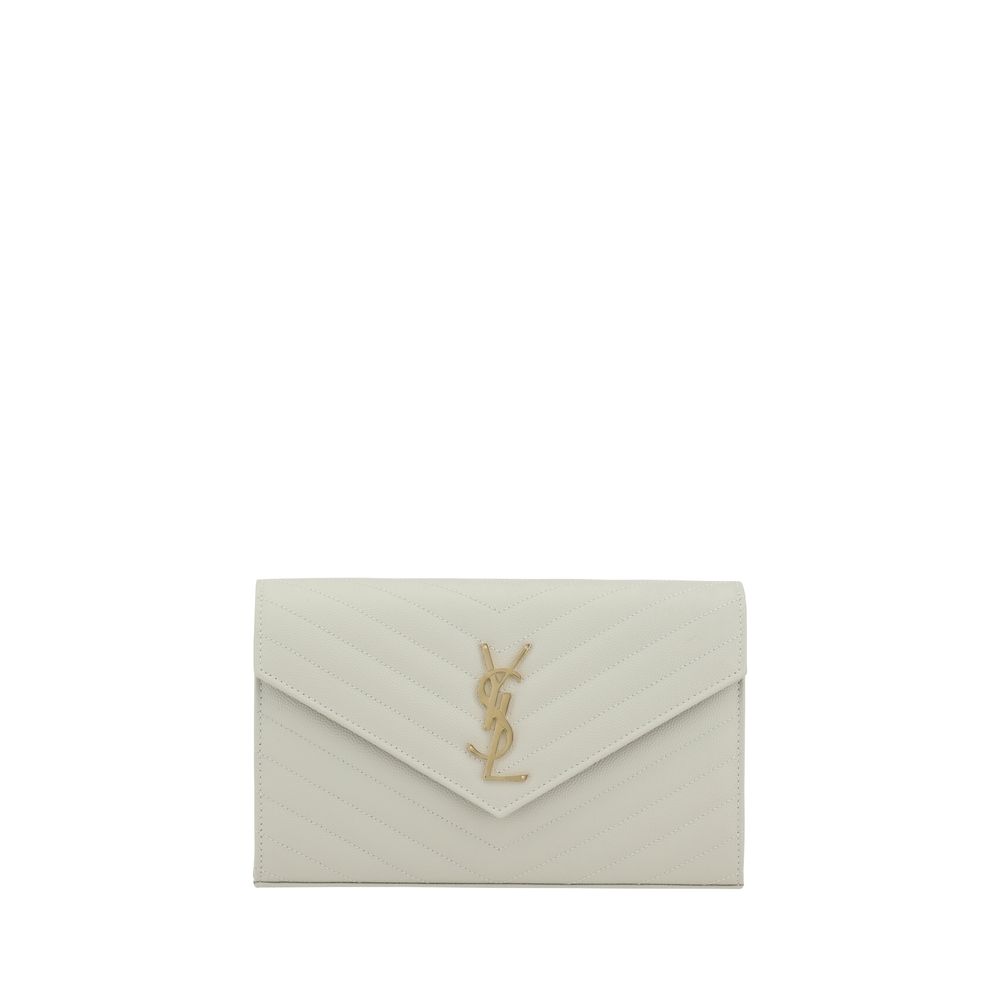 White Calf Leather Bos Taurus Shoulder Bag Saint Laurent