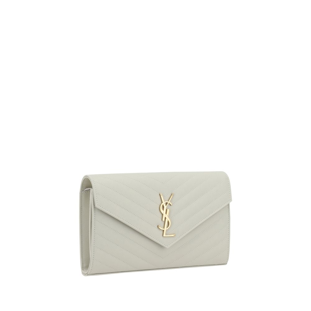 White Calf Leather Bos Taurus Shoulder Bag Saint Laurent