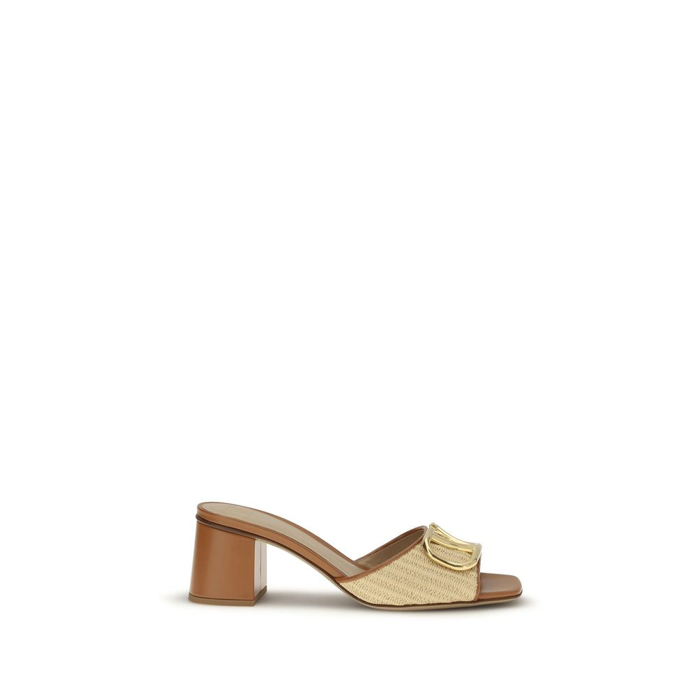 Beige Calf Leather Bos Taurus Platform Sandals
