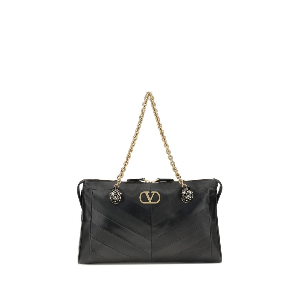 Black Calf Leather Bos Taurus Shoulder Bag Valentino Garavani