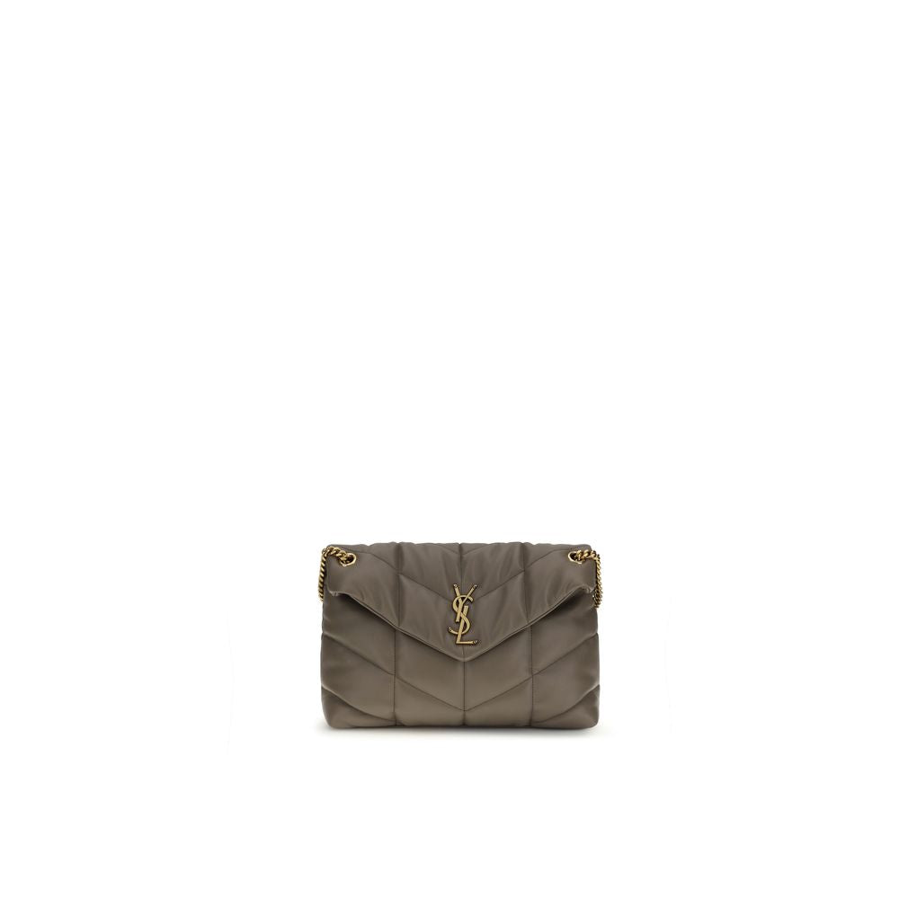 Gray Lamb Leather Shoulder Bag Saint Laurent