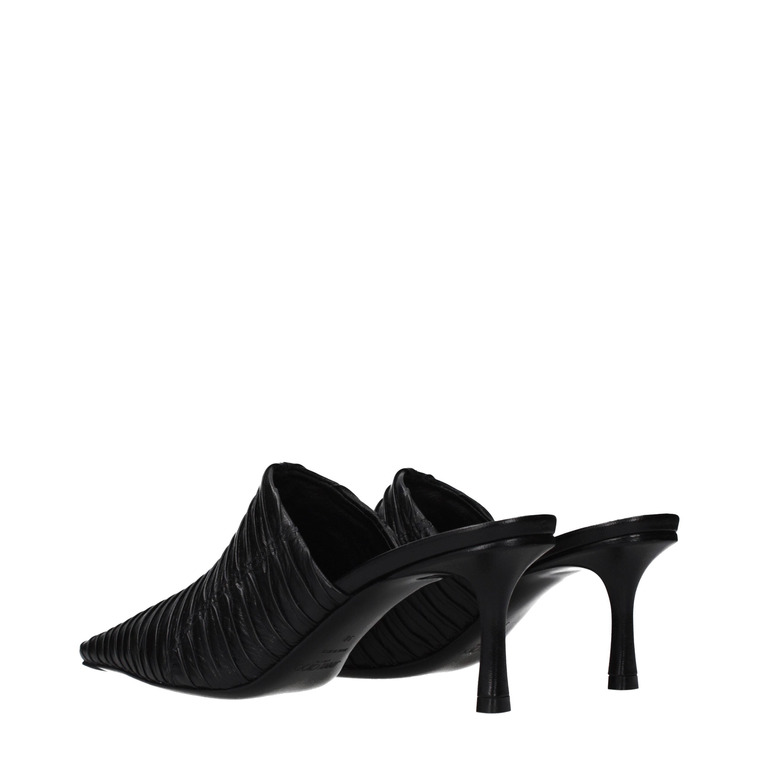 Black Leather Mid Heel Pumps-thumbmail-4