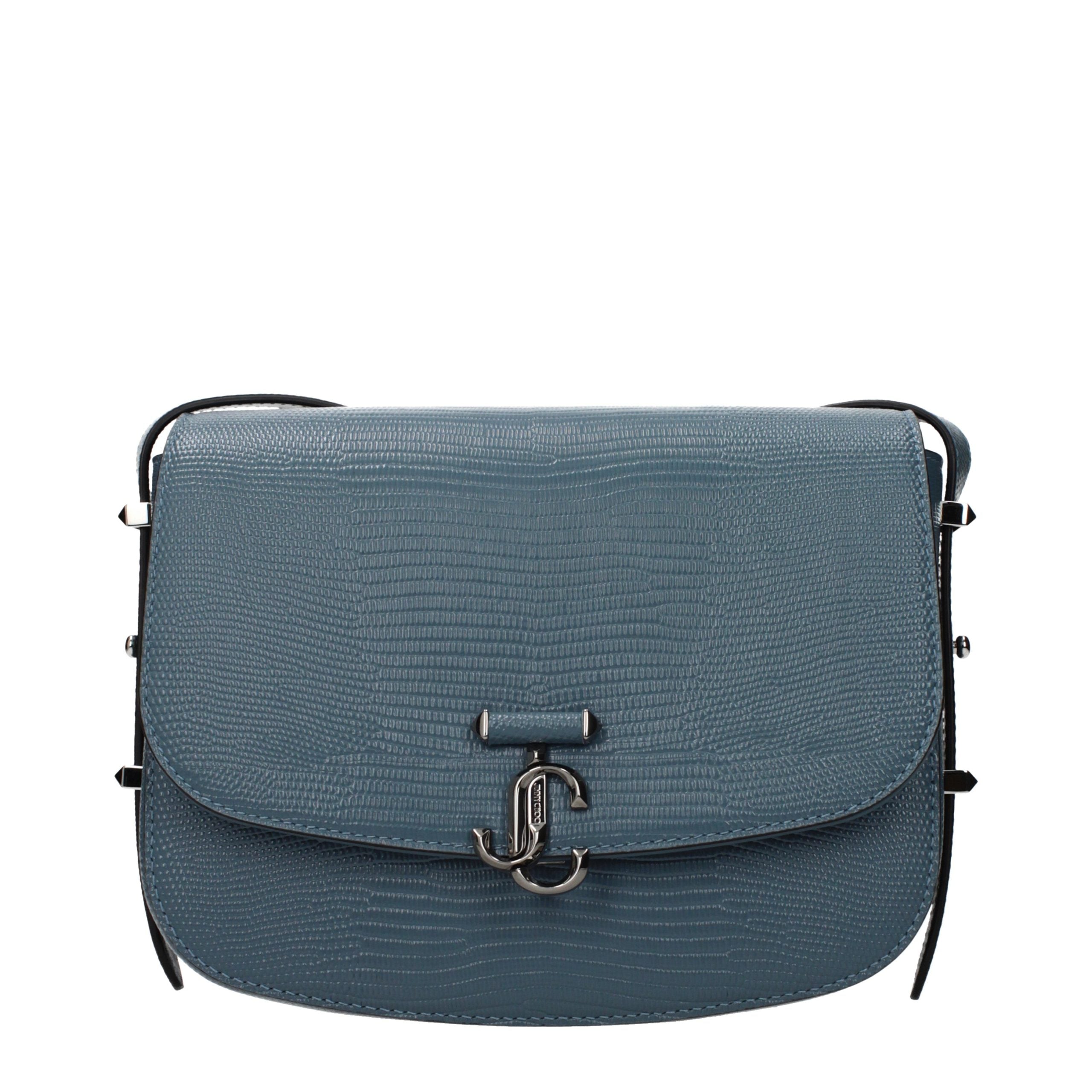 Blue Leather Crossbody Bag
