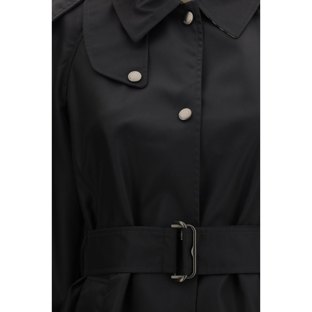 Black Nylon Trench Coat Burberry