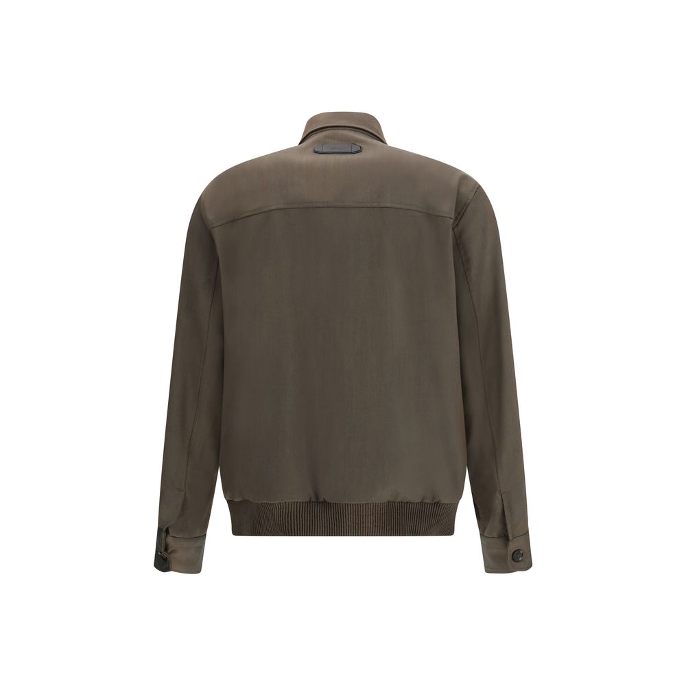 Bicolor Wool Coat Brioni