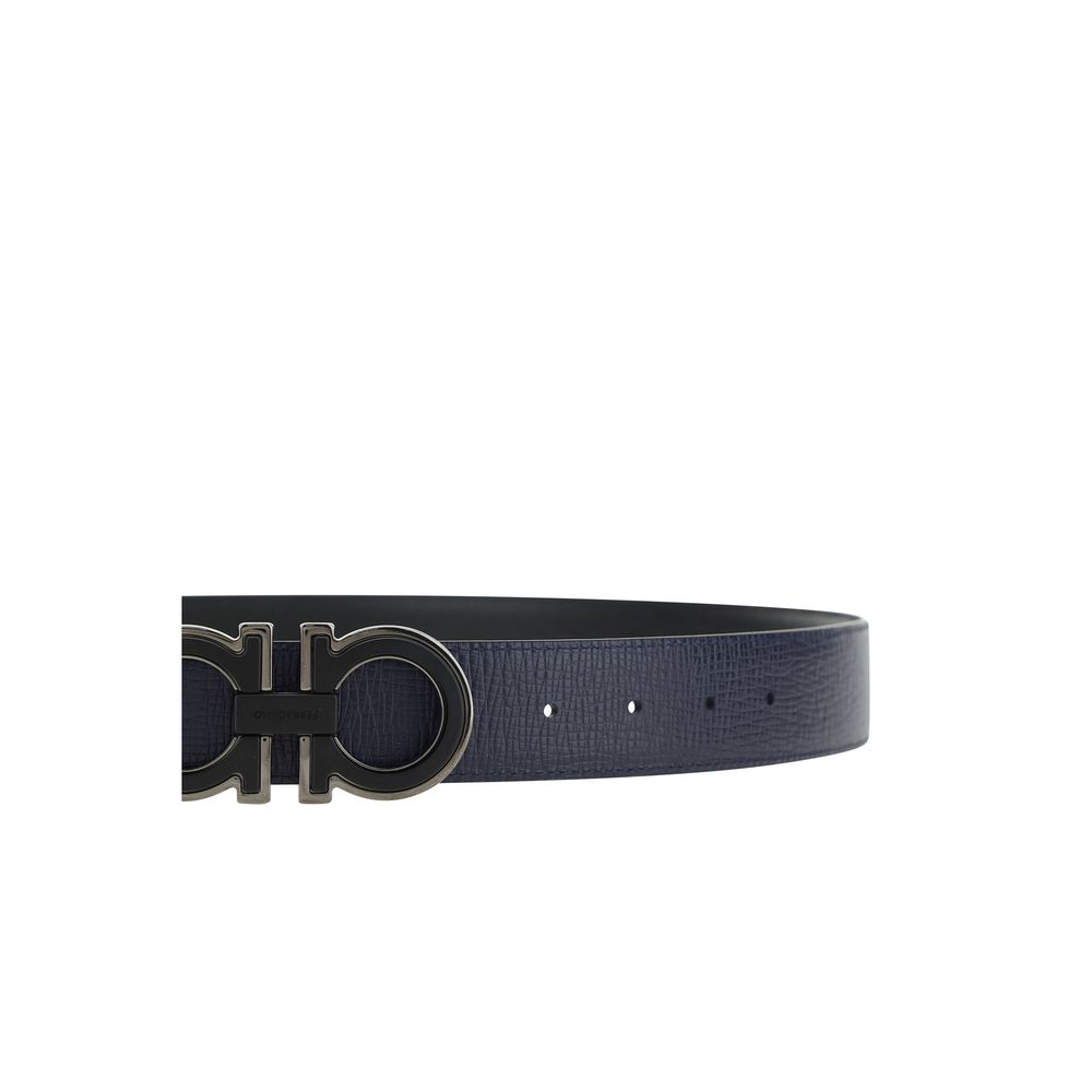 Blue Calf Leather Bos Taurus Belt Ferragamo