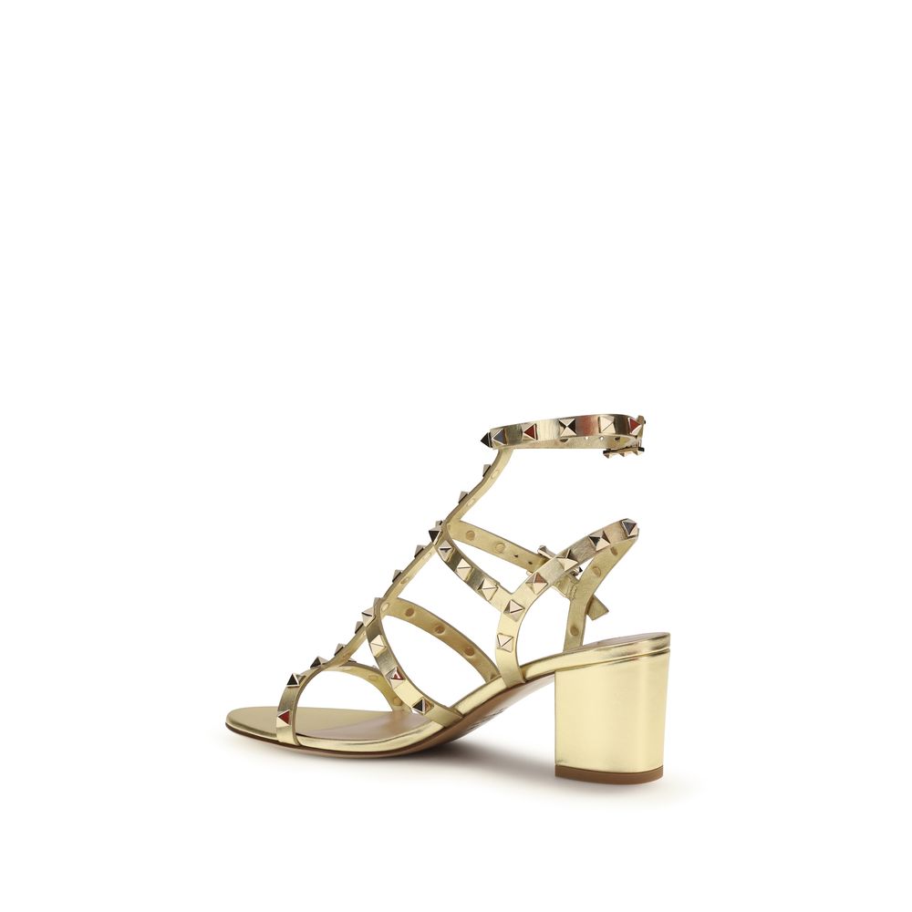 Gold Calf Leather Bos Taurus Strap-On Sandals-thumbmail-3