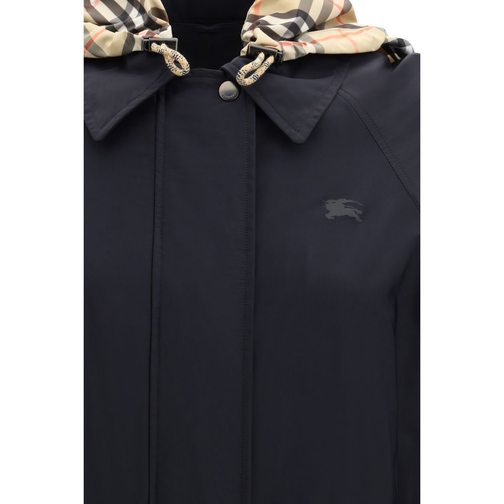 Black Polyamide Coat Burberry