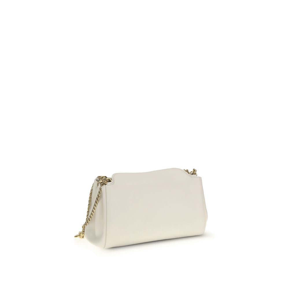 White Calf Leather Bos Taurus Shoulder Bag Prada