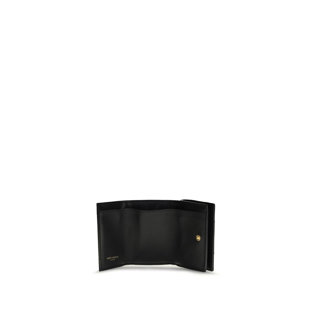 Black Calf Leather Bos Taurus Wallet Saint Laurent