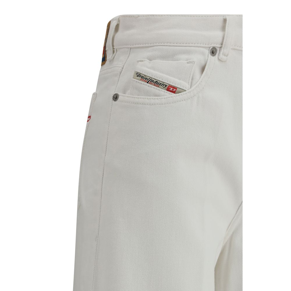White Cotton Flared Jeans-thumbmail-3