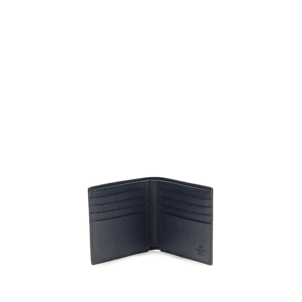 Blue Calf Leather Bos Taurus Wallet Valentino Garavani