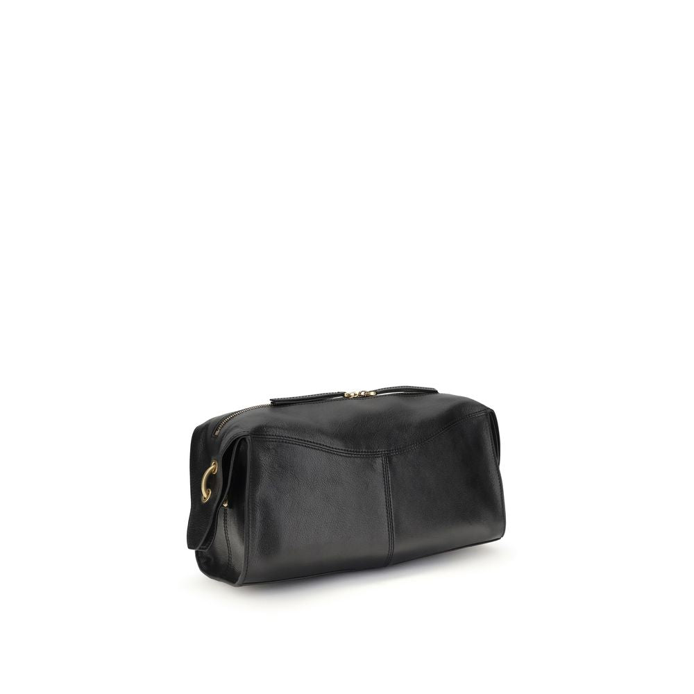 Black Calf Leather Bos Taurus Shoulder Bag Balmain