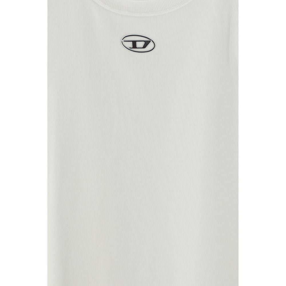 White Cotton Sleeveles T-Shirt-thumbmail-3