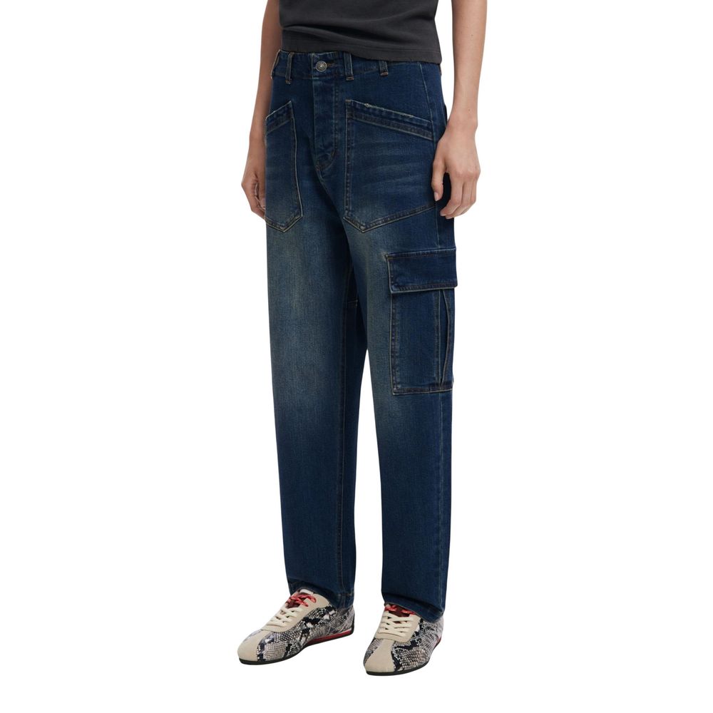 Blue Cotton Boyfriend Jeans Desigual