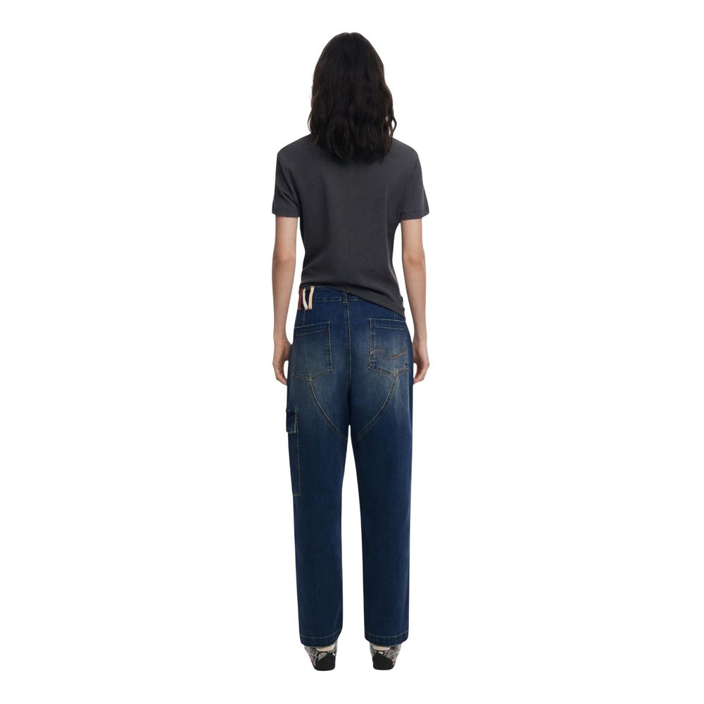Blue Cotton Boyfriend Jeans Desigual