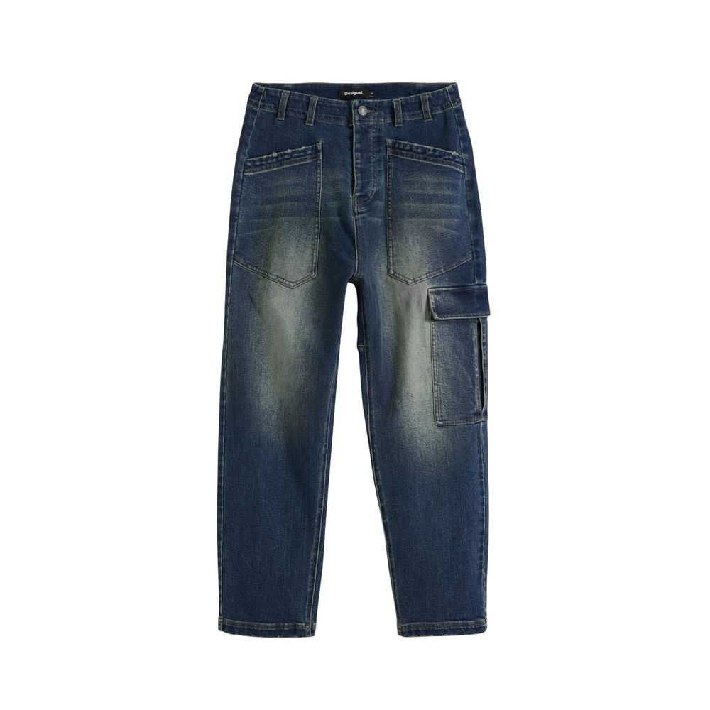 Blue Cotton Boyfriend Jeans Desigual