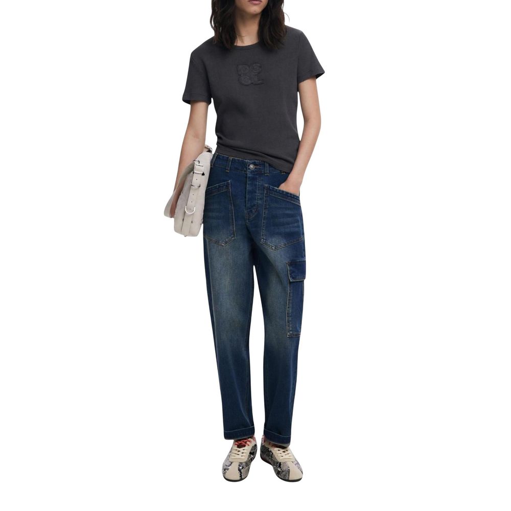 Blue Cotton Boyfriend Jeans Desigual