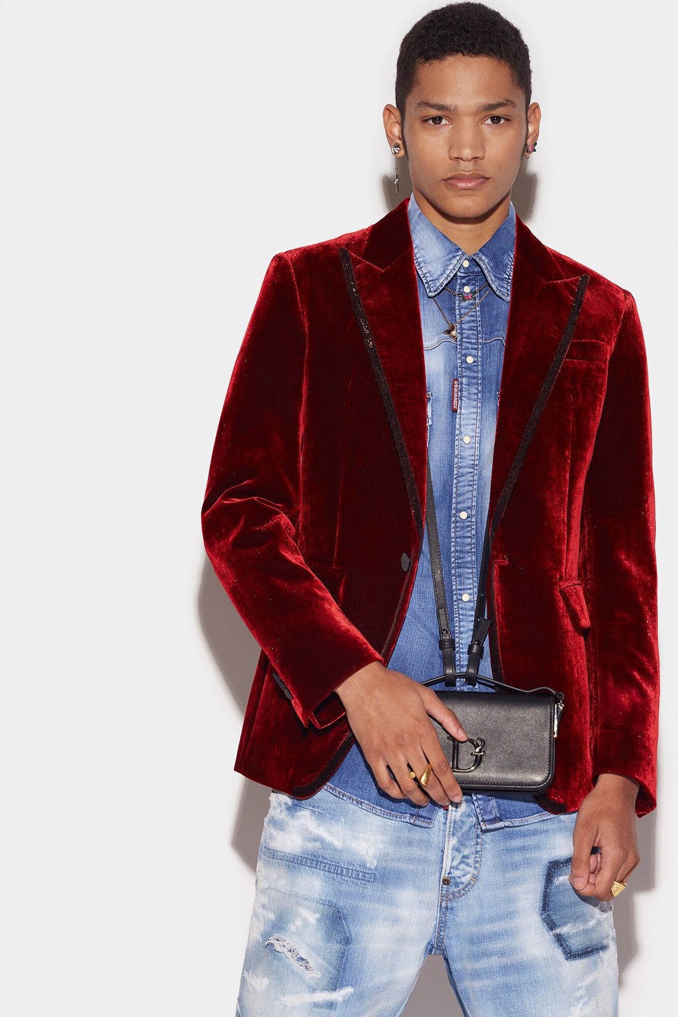 Burgundy Fibres Blazer Dsquared²