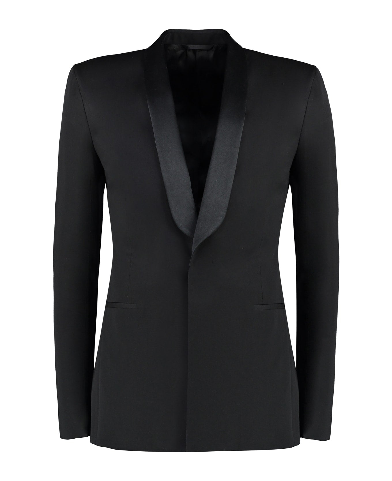 Black Fibres Jackets And Coat